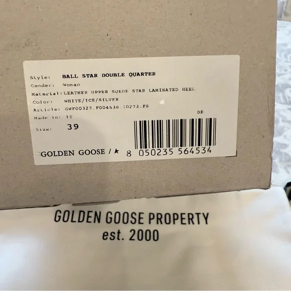 💯 Authentic GOLDEN GOOSE 'BALL STAR' GRAY AND SILVER 39/9 - Picture 11 of 11